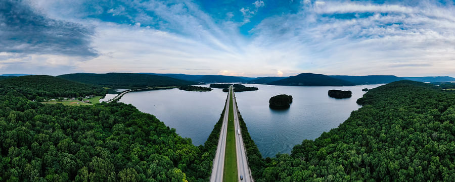 Stunning drone-captured aerial view of a landscape