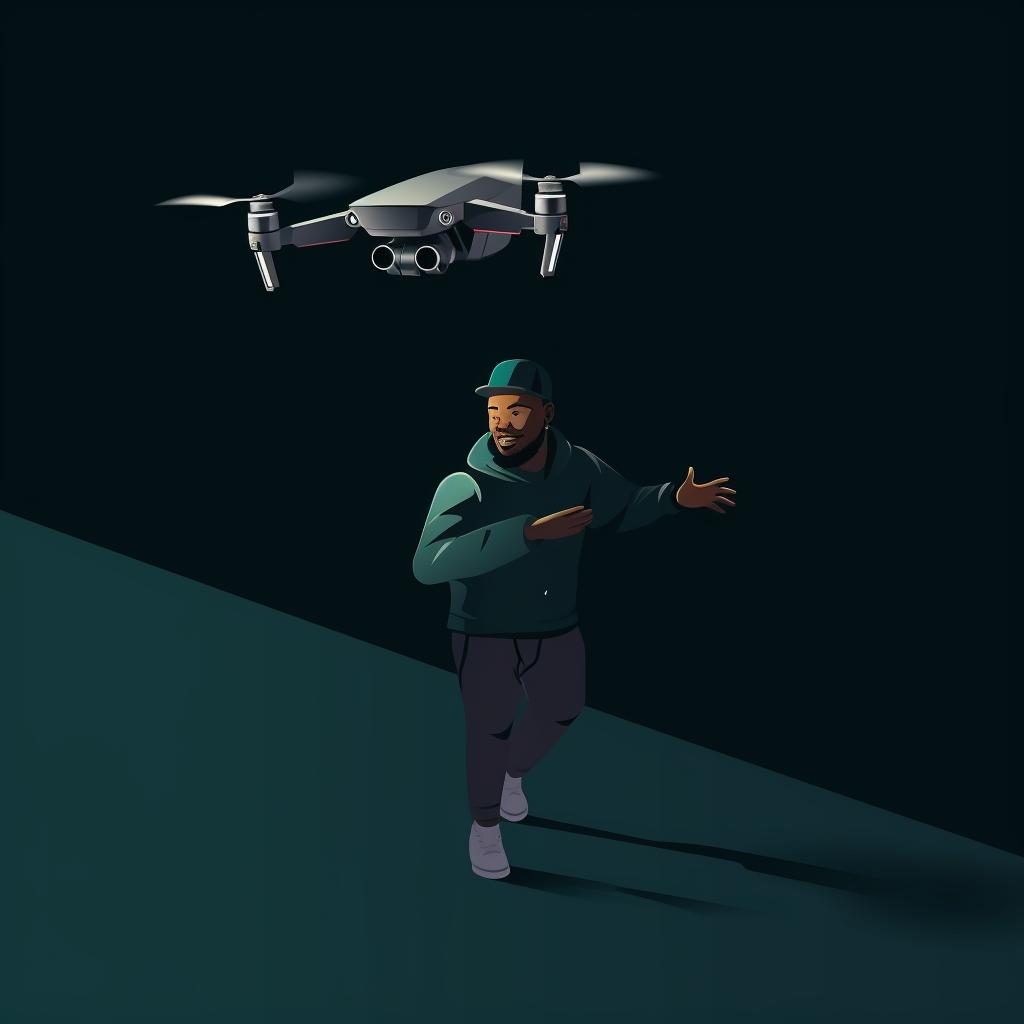 DJI Mavic Air 2 drone using Spotlight 2.0 to focus on a subject while moving freely
