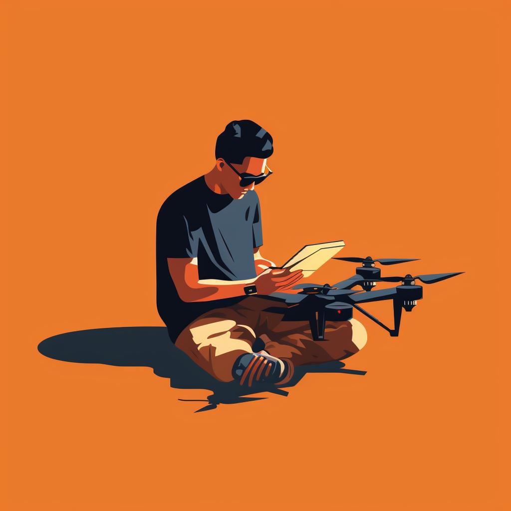 Person reading drone manual